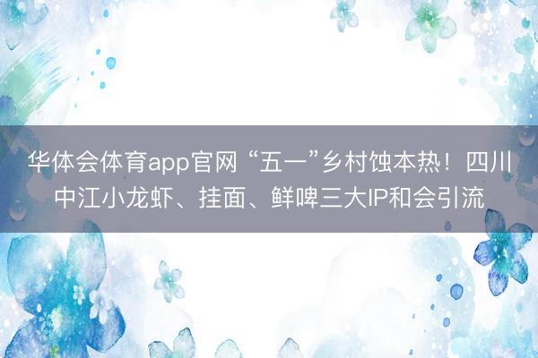 华体会体育app官网 “五一”乡村蚀本热！四川中江小龙虾、挂面、鲜啤三大IP和会引流